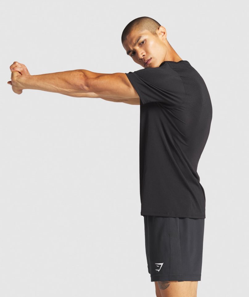 Men's Gymshark Vital T-Shirts Black | CA 7A5N18